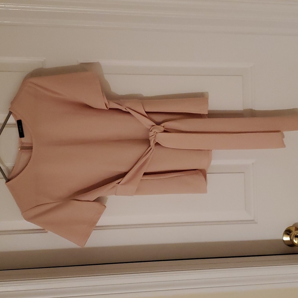SHEIN M Pink Tie Top